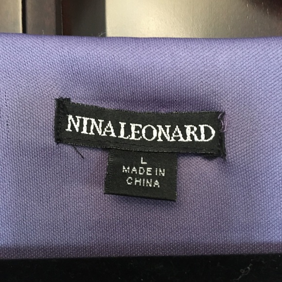 Nina Leonard Lace Peplum Tunic - Purple, L - Picture 5 of 5